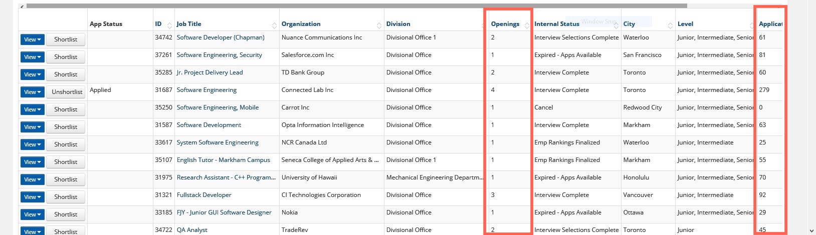 WaterlooWorks Job Postings