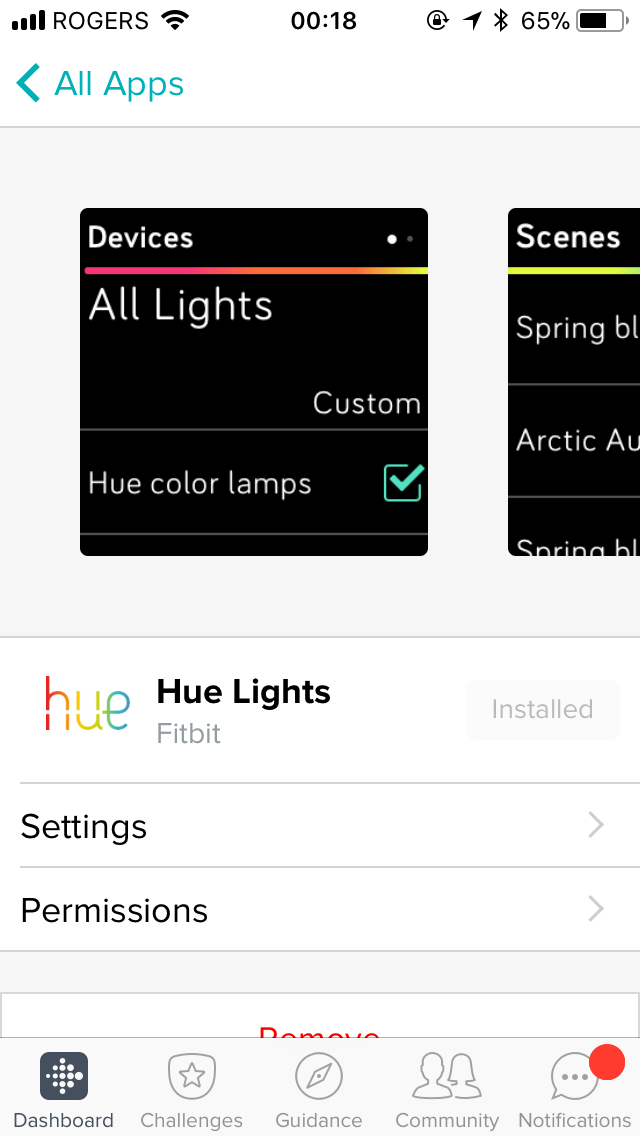 Fitbit OS App Gallery - app view