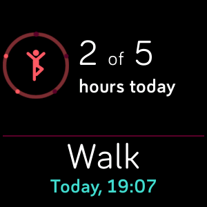 Fitbit Veras Today app hourly goal