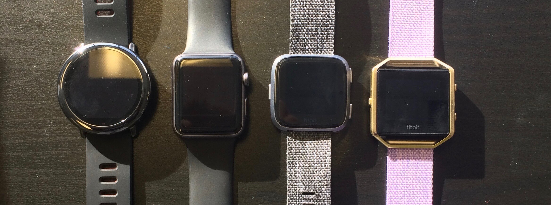 Fitbit Versa compared to Amazfit Pace, Apple Watch, and Fitbit Blaze